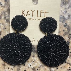 black fashion earrings